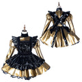 gold thin pvc dress G2174
