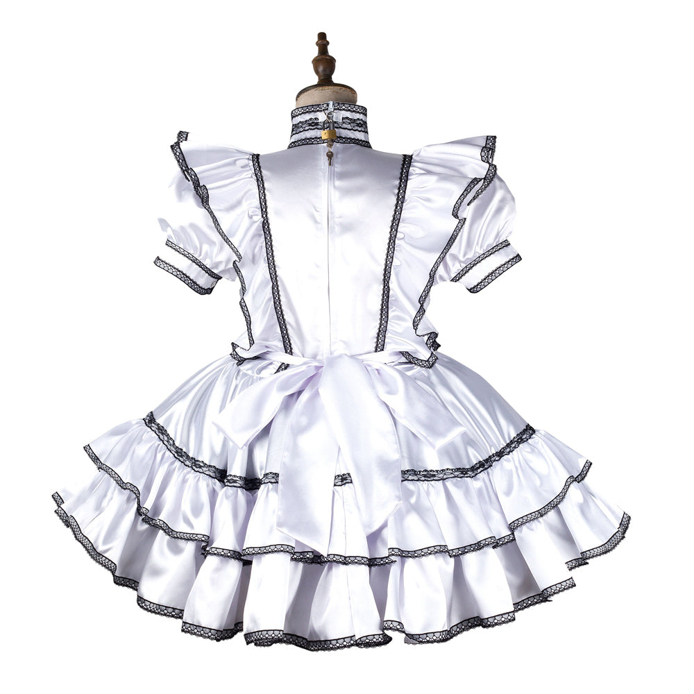 white satin dress G2175