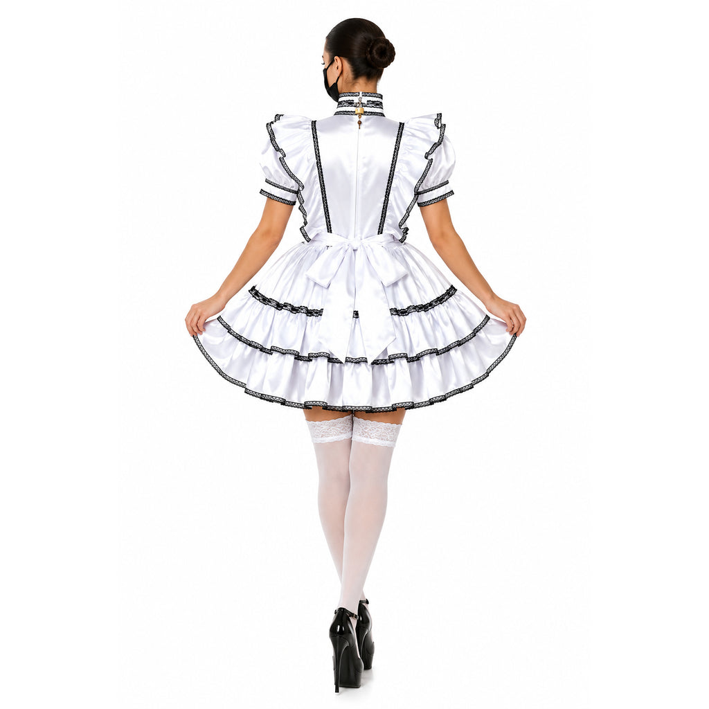 white satin dress G2175