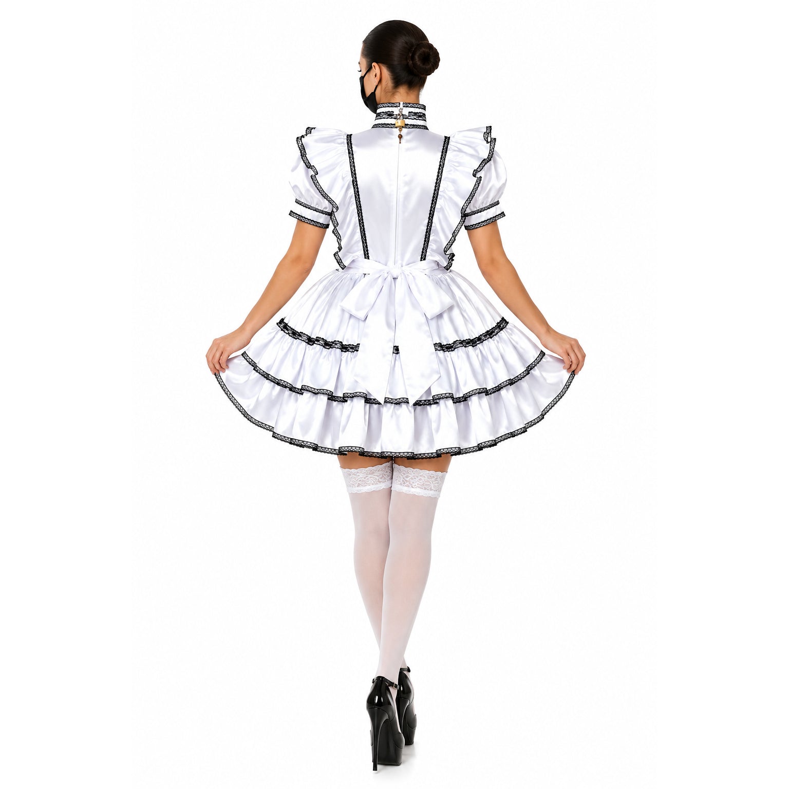 white satin dress G2175