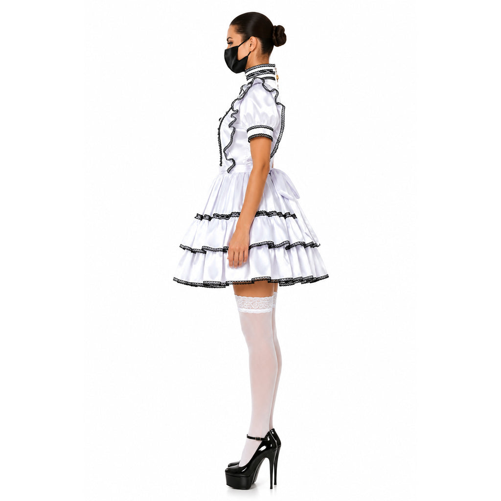 white satin dress G2175