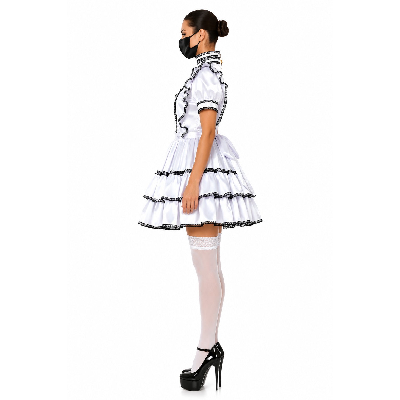white satin dress G2175