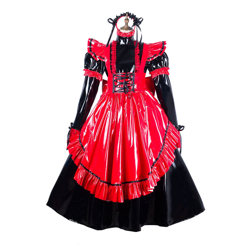 black thin pvc dress G2176