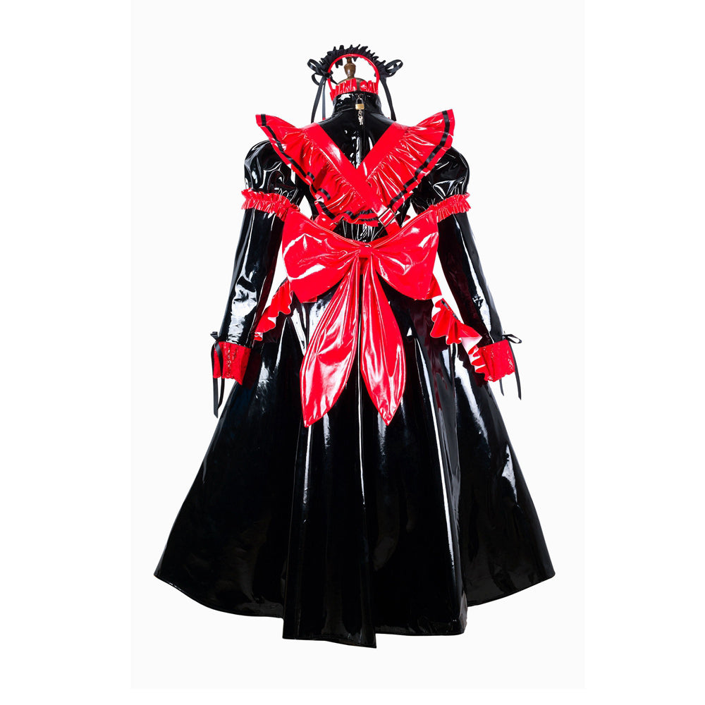black thin pvc dress G2176