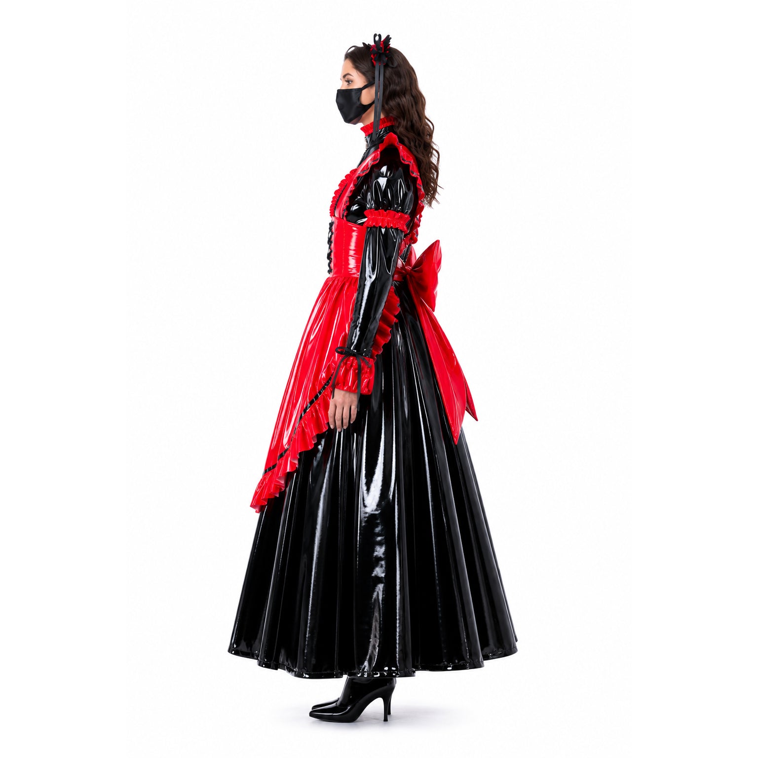 black thin pvc dress G2176