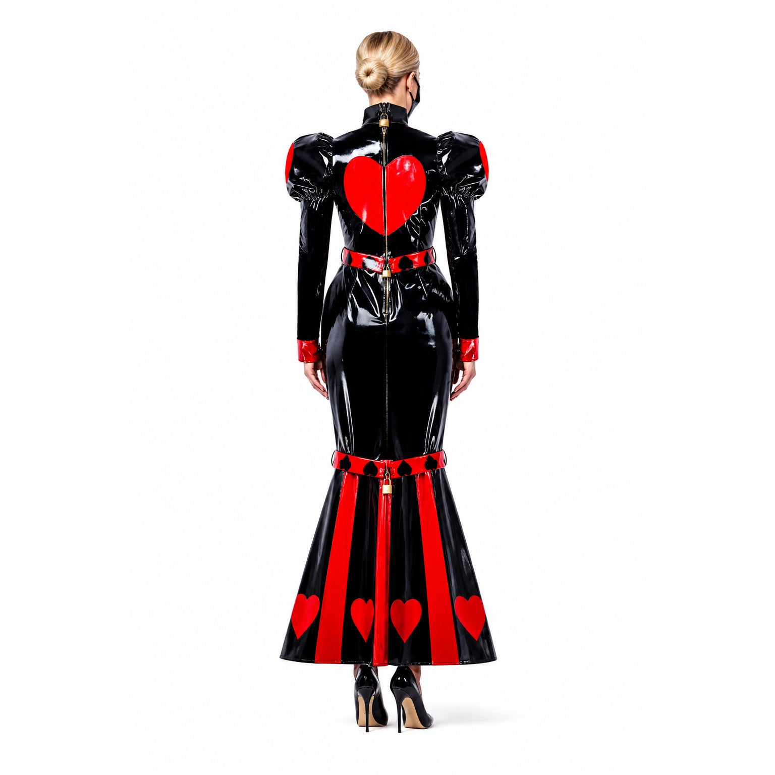 black heavy pvc dress G2178