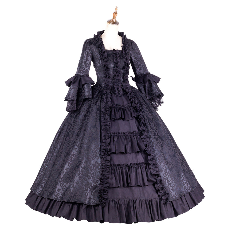 black satin cotton dress G2180