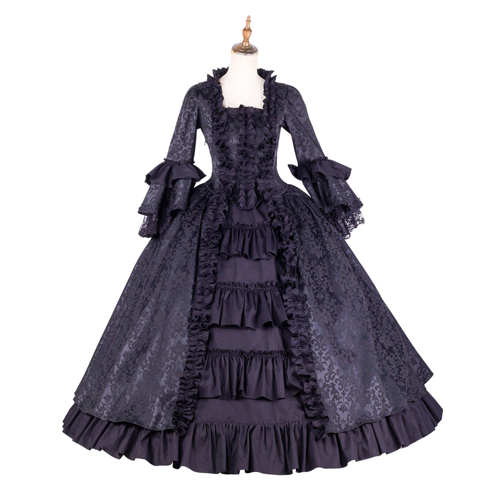 black satin cotton dress G2180