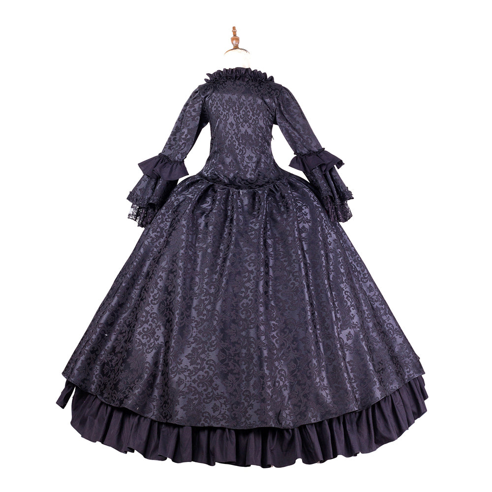 black satin cotton dress G2180