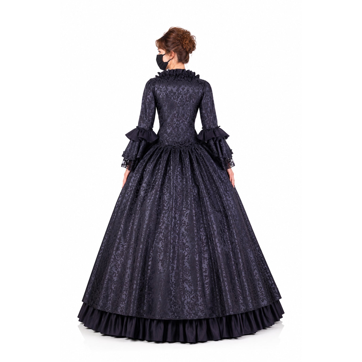 black satin cotton dress G2180