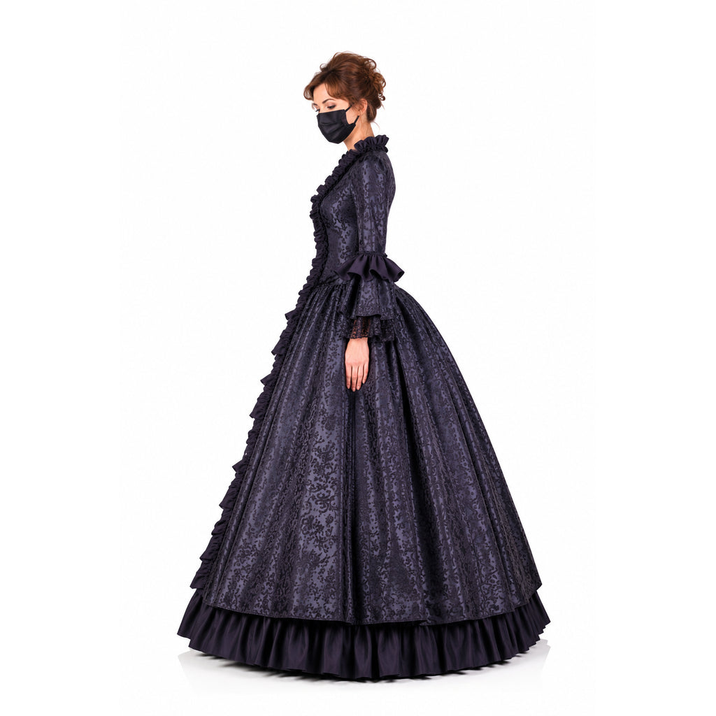 black satin cotton dress G2180