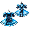 blue satin dress G2181