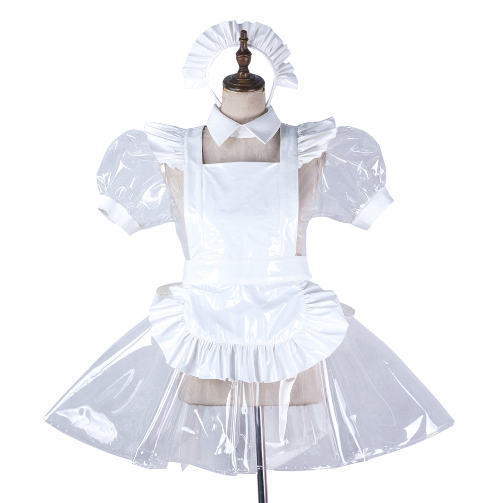 white clear pvc dress G2191