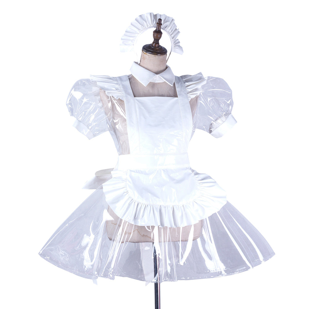 white clear pvc dress G2191