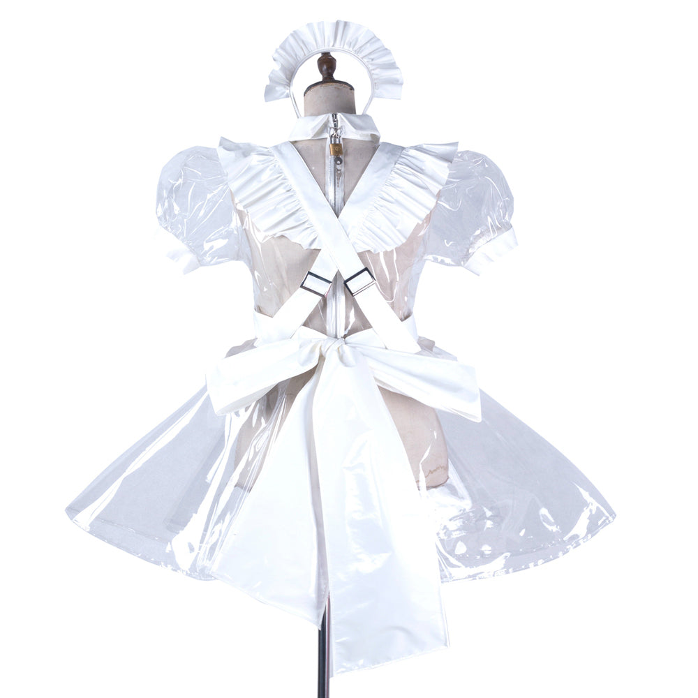 white clear pvc dress G2191