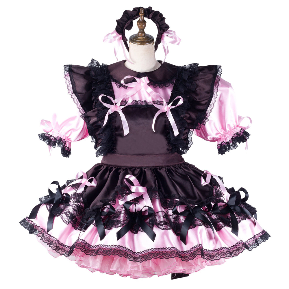 pink satin dress G2192
