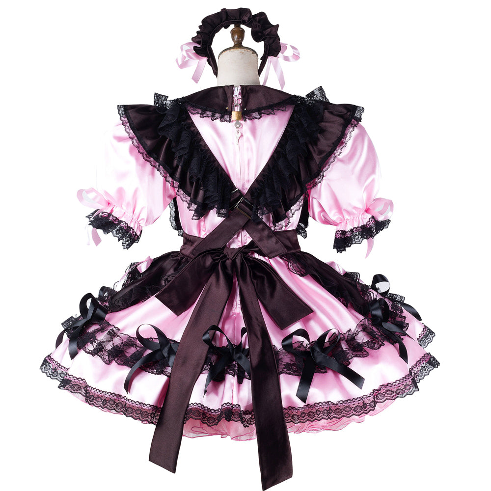 pink satin dress G2192