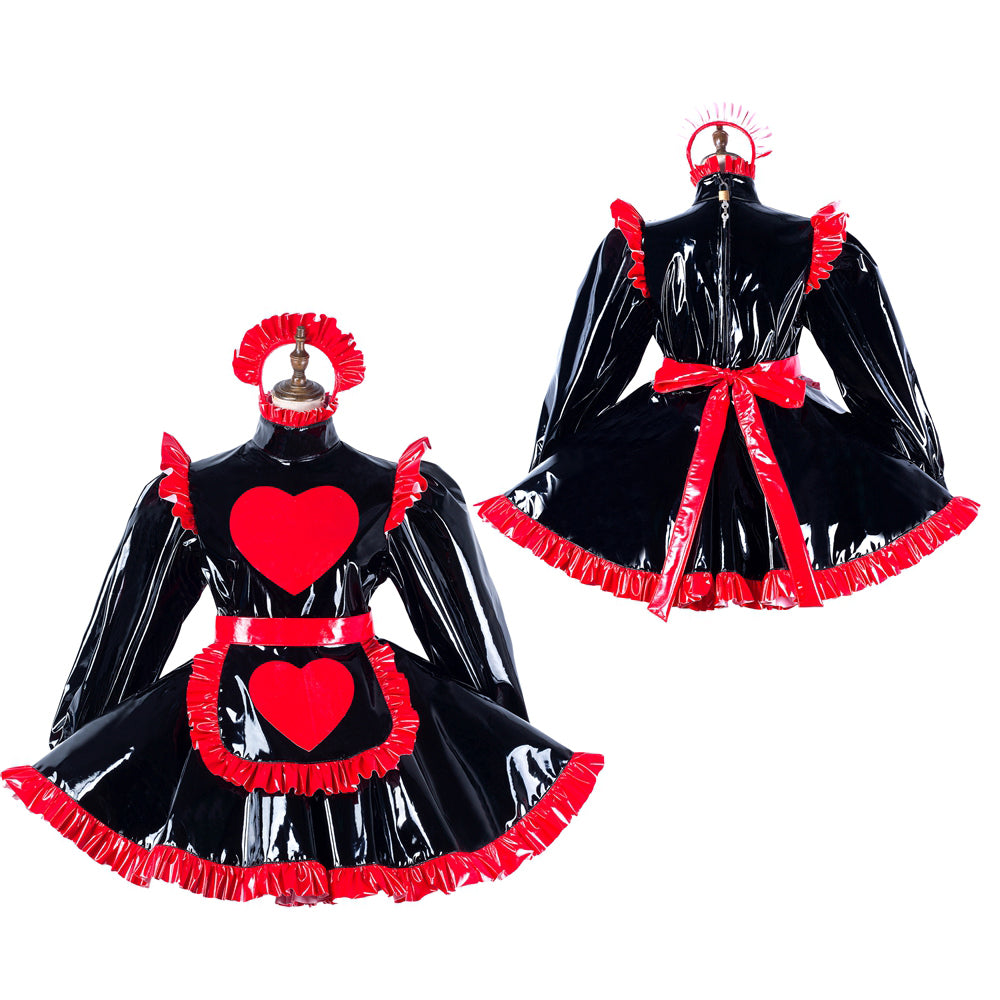black heavy pvc dress G2193