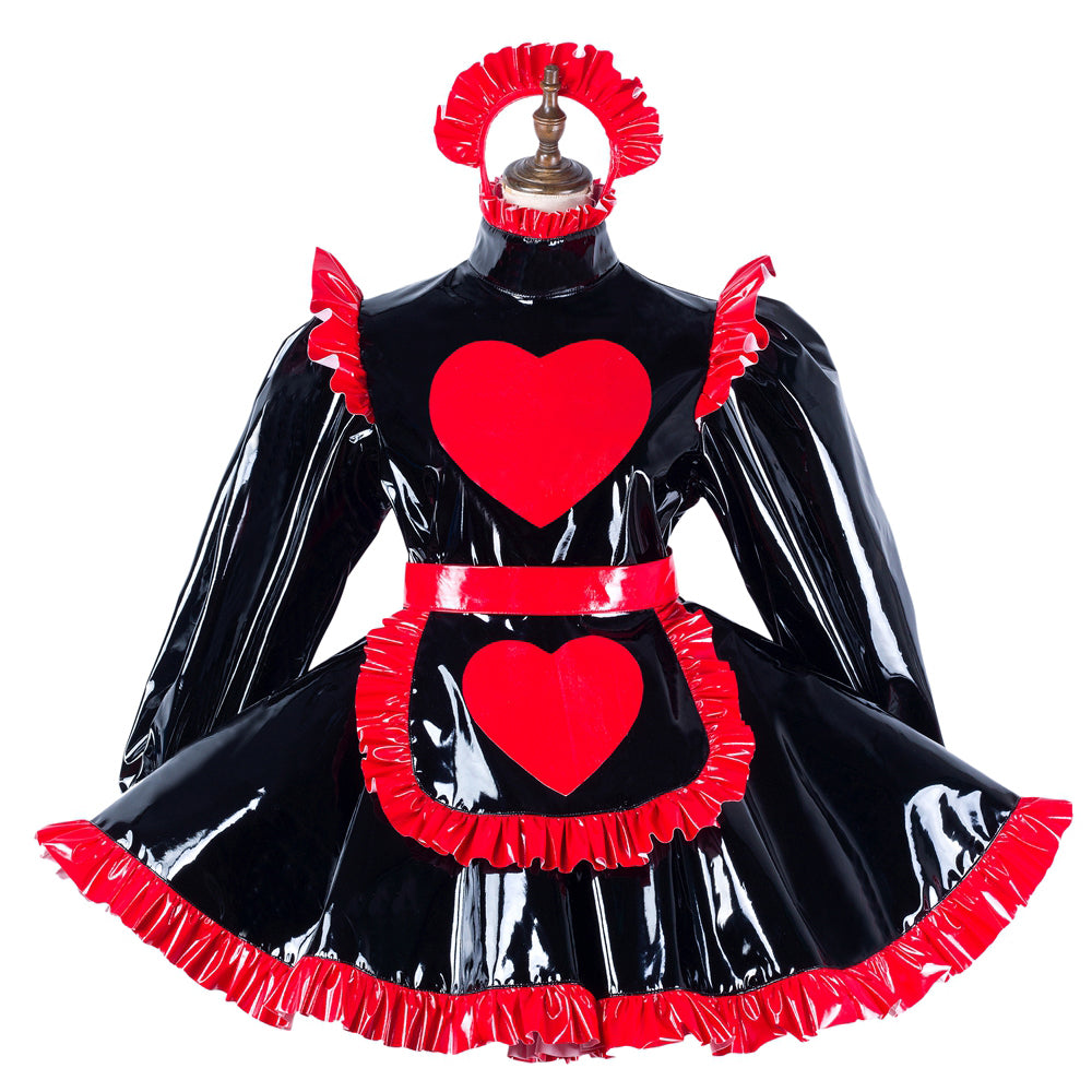 black heavy pvc dress G2193