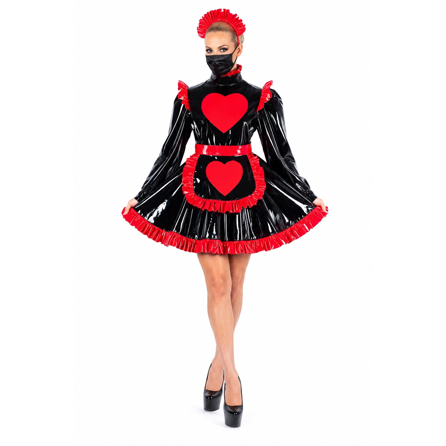 black heavy pvc dress G2193
