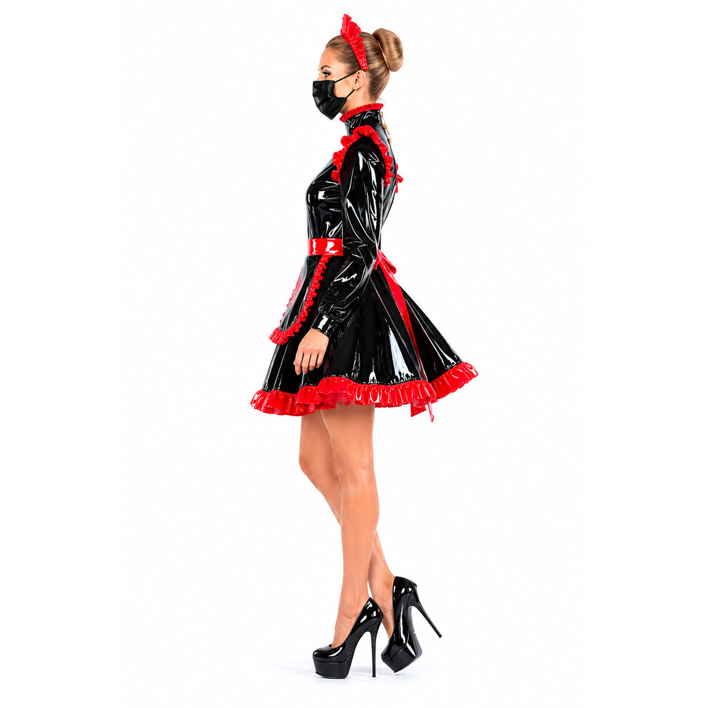 black heavy pvc dress G2193