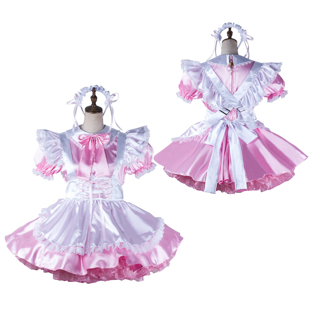 pink satin dress G2194