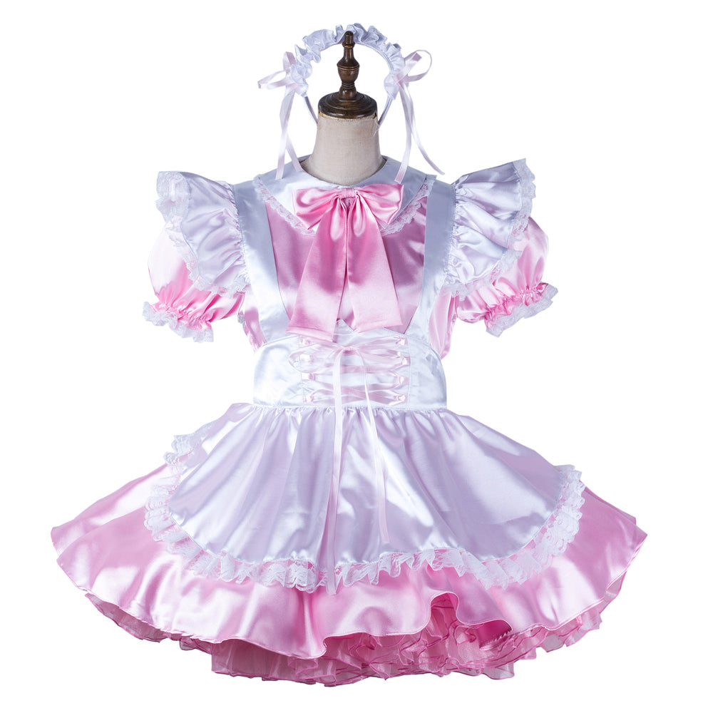 pink satin dress G2194