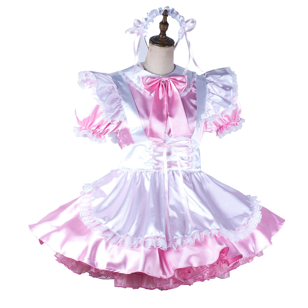 pink satin dress G2194