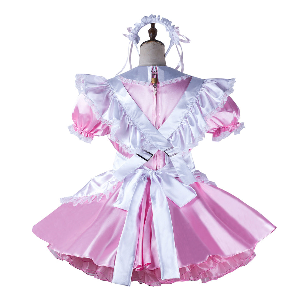 pink satin dress G2194