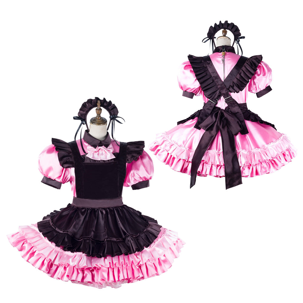 pink satin dress G2195