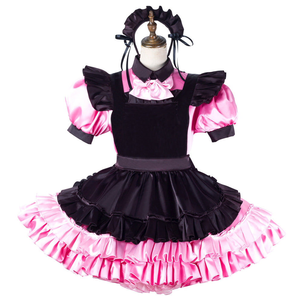 pink satin dress G2195