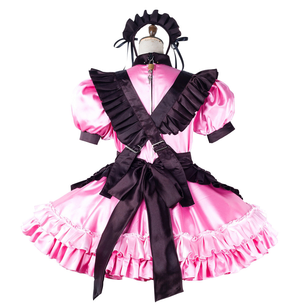 pink satin dress G2195