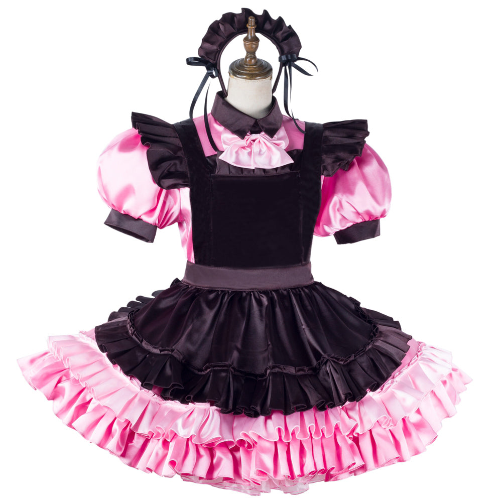 pink satin dress G2195