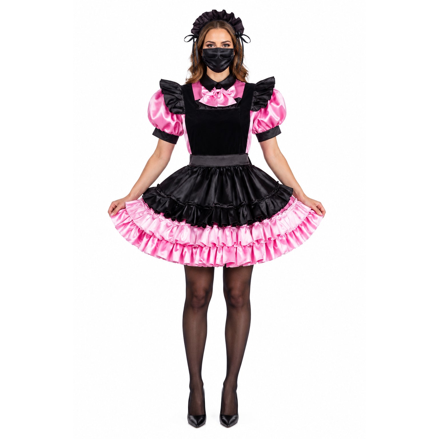 pink satin dress G2195