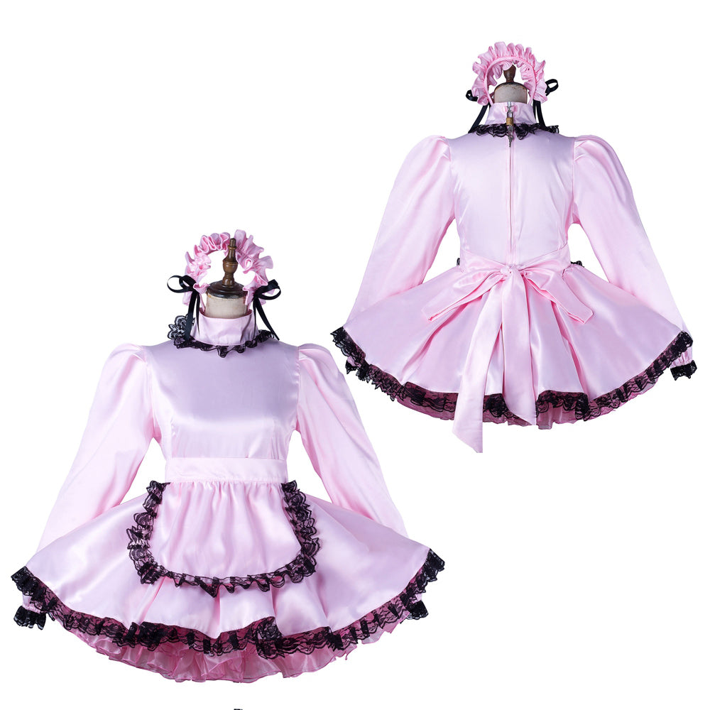 pink satin dress G2197