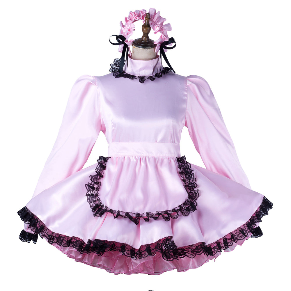 pink satin dress G2197