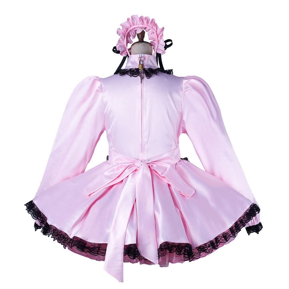 pink satin dress G2197