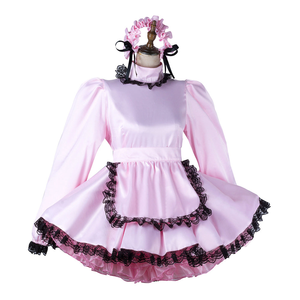 pink satin dress G2197