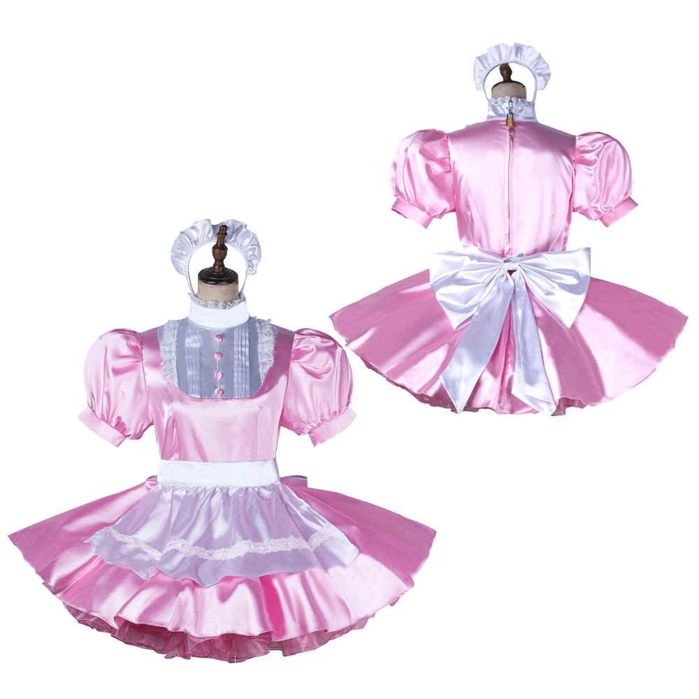 pink satin dress G2198