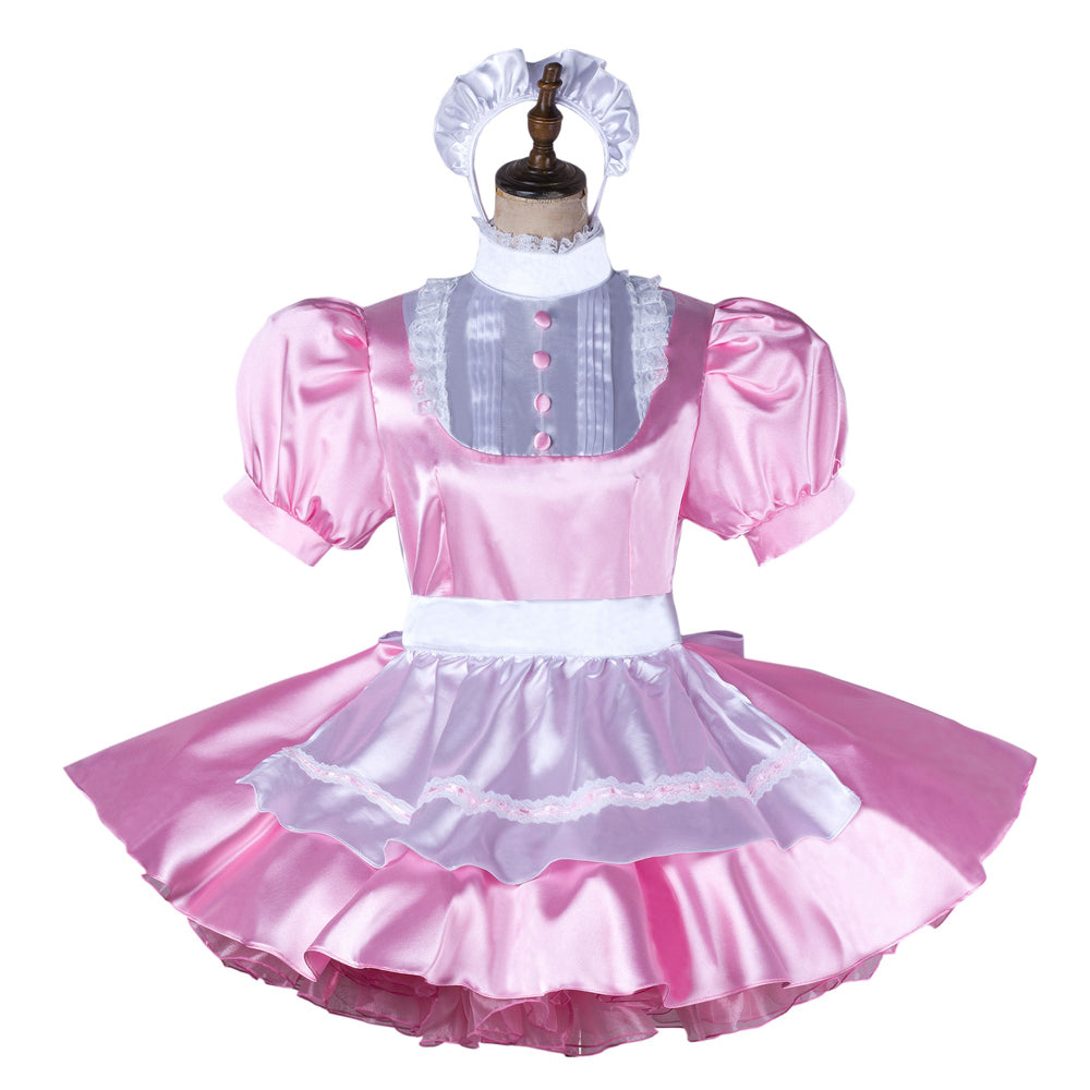 pink satin dress G2198