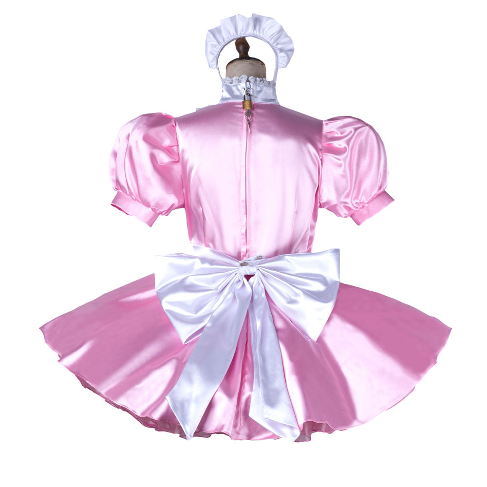 pink satin dress G2198