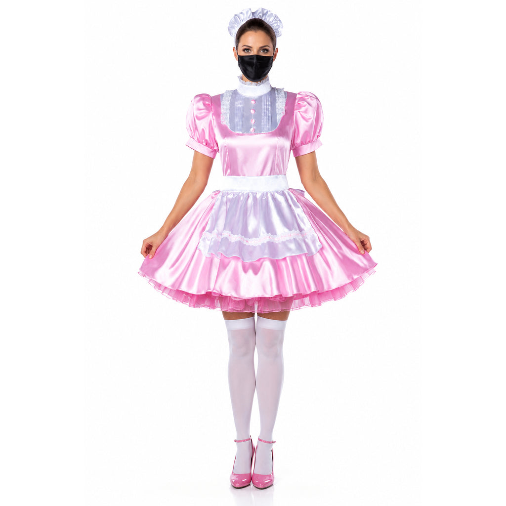 pink satin dress G2198
