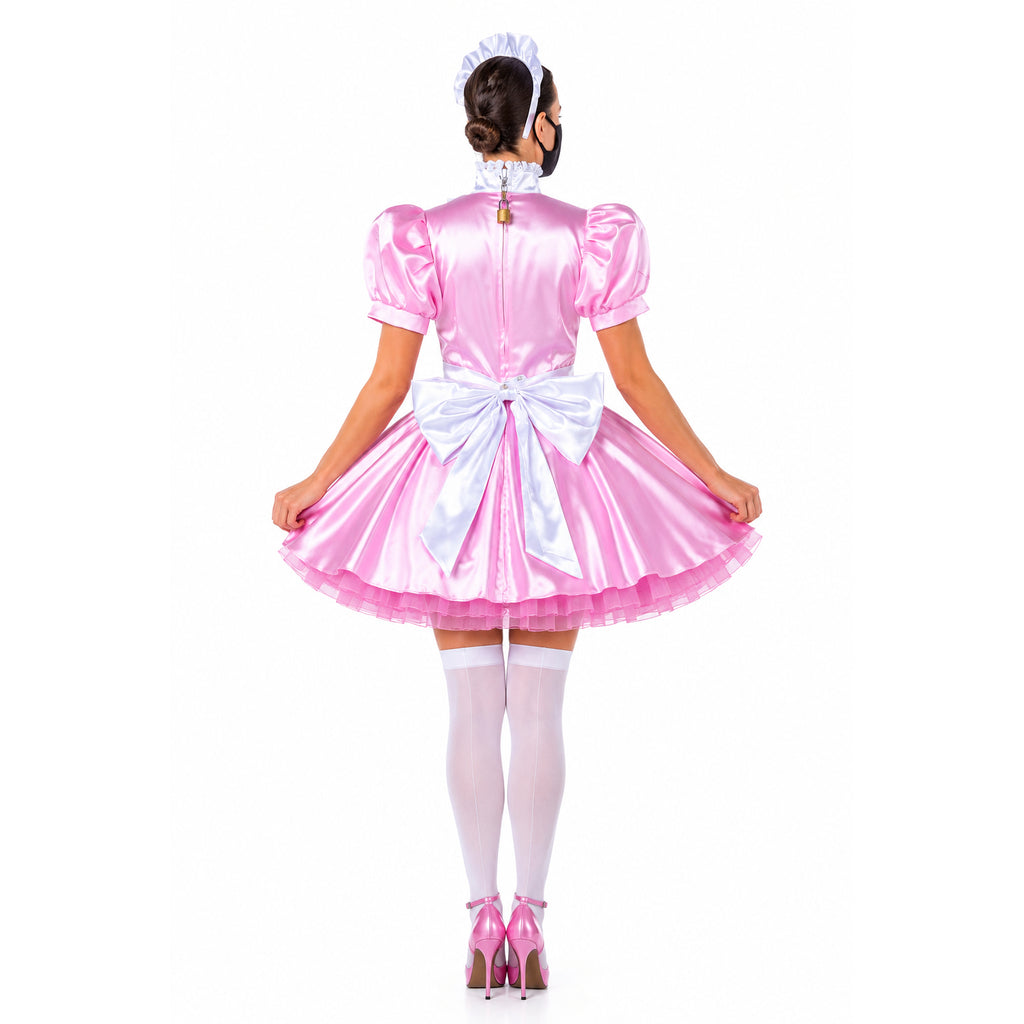 pink satin dress G2198