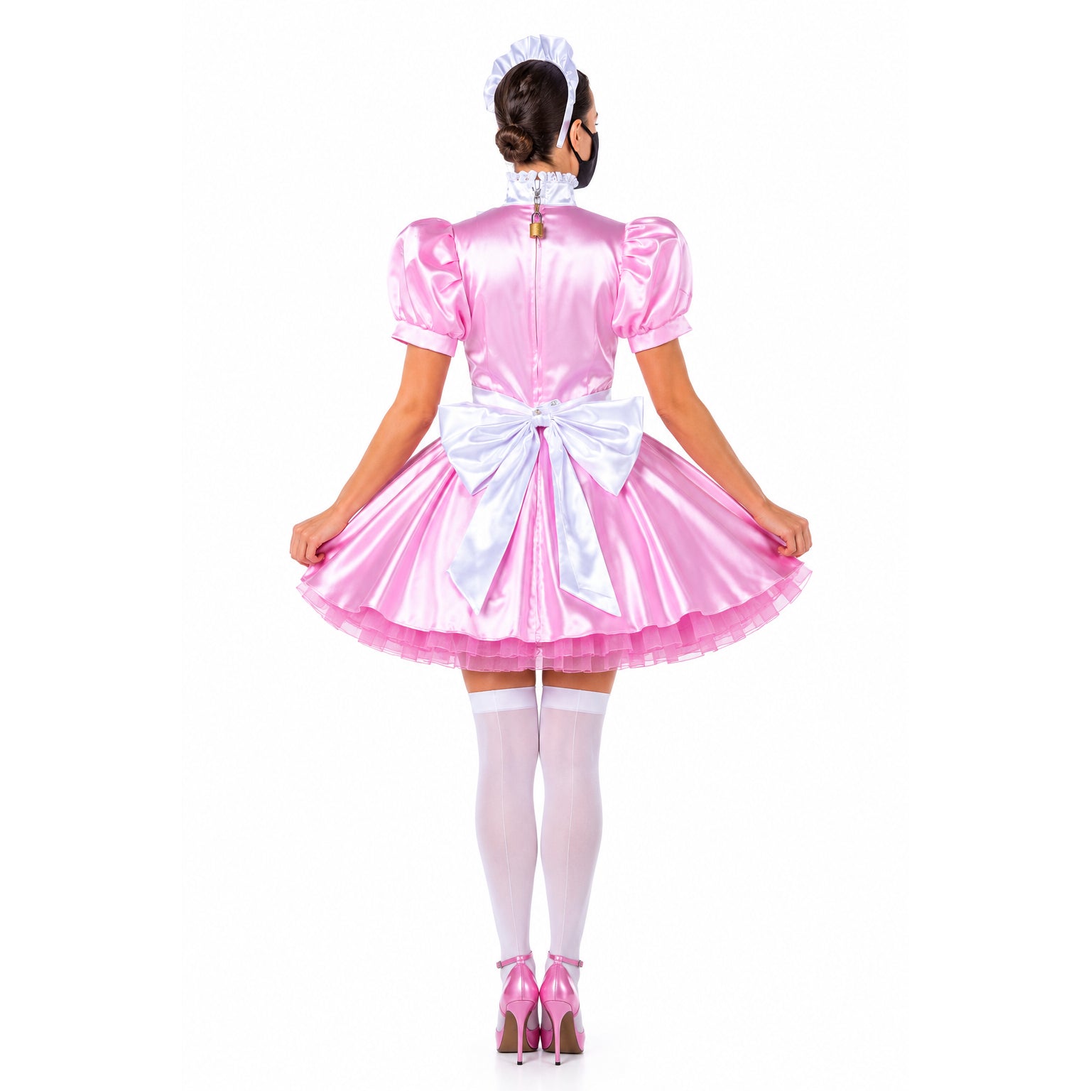 pink satin dress G2198