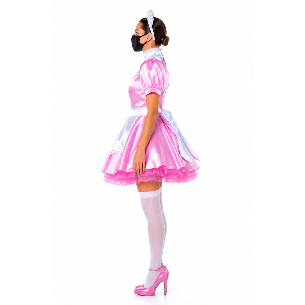 pink satin dress G2198