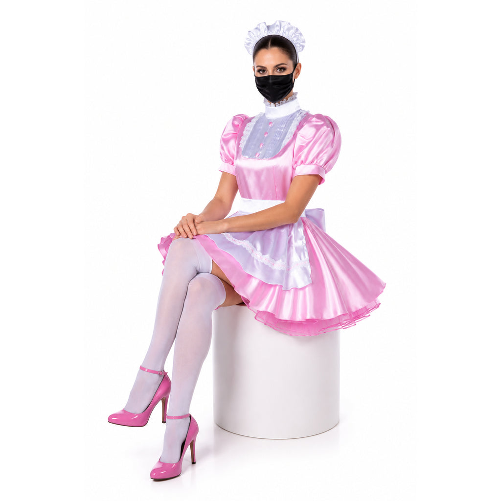 pink satin dress G2198