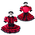 red satin dress G2200