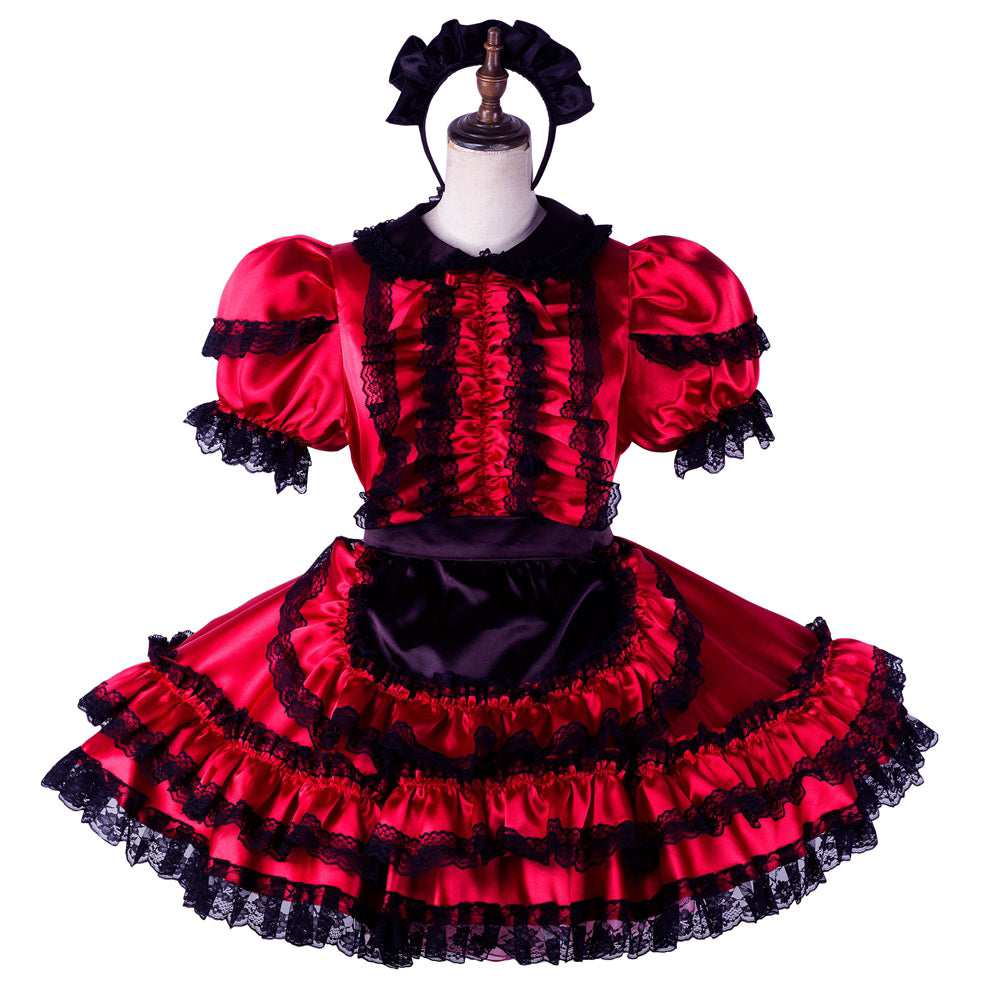 red satin dress G2200