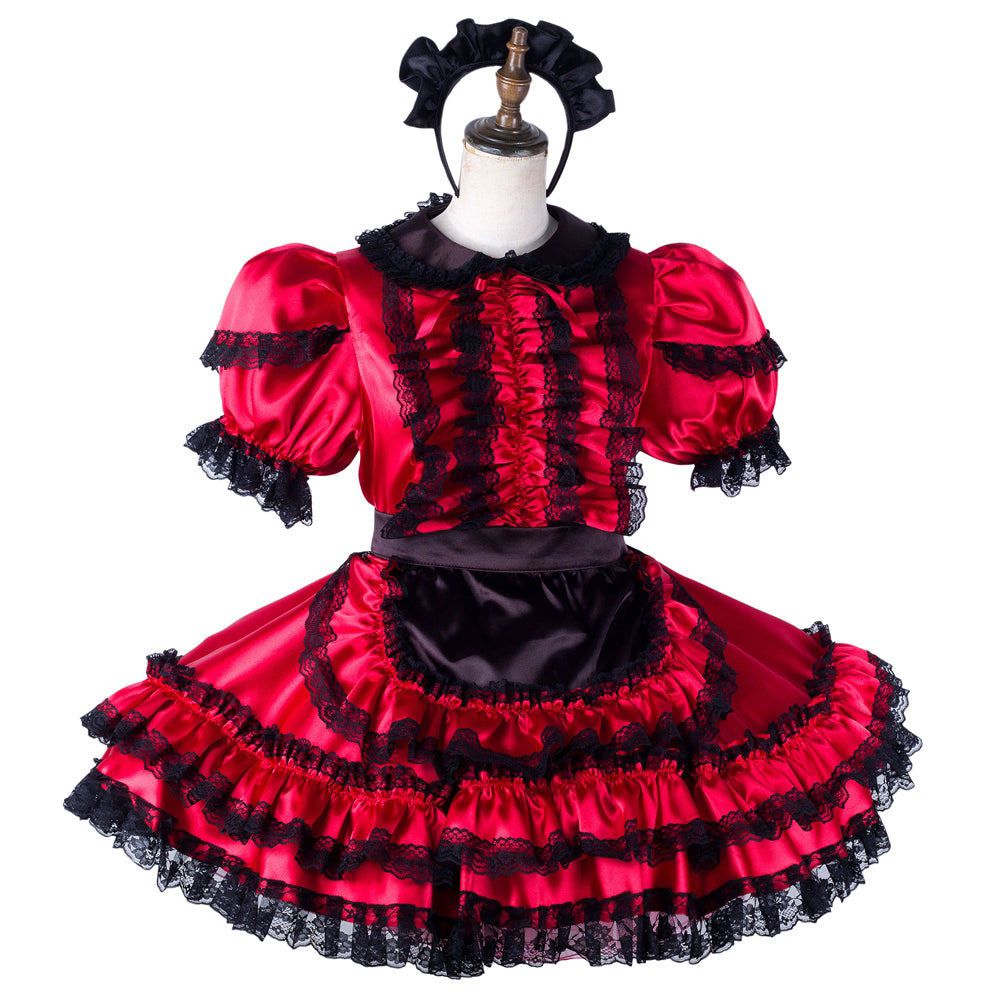 red satin dress G2200