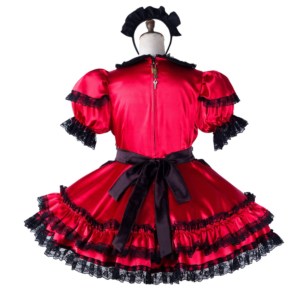 red satin dress G2200